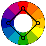 الگوی مستطیل (tetradc color scheme)