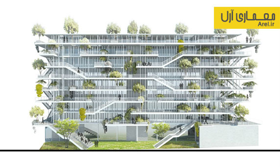 معماری و طراحی ساختمان اداری و هوشمند از نظر زیستی در فرانسه