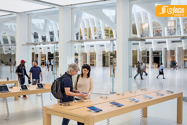 طراحی داخلی فروشگاه اپل در مرکز تجاری Oculus