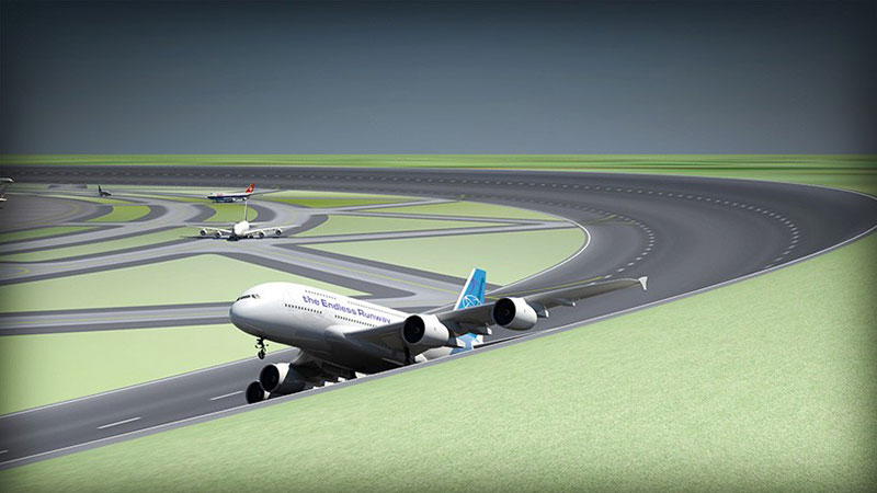 طراحی فرودگاه با باند پرواز بی انتها