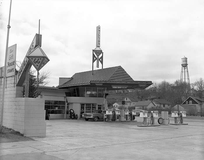 طراحی پمپ بنزین (service Station) لیندهولم توسط لوید رایت