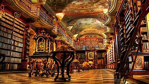  کتابخانه زیبای سبک باروک در جمهوری چک 