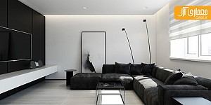 قسمت اول: طراحی داخلی منزل به سبک مینیمال با ترکیب رنگ های سفید و سیاه