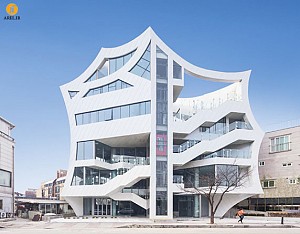 معماری ساختمان با ایده و کانسپت گل