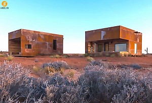 معماری پایدار دو کابین در صحرای کلورادو