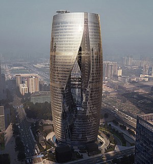 بزرگترین آتریوم جهان در برج تجاری پکن