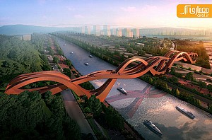 نگاهی به پل عابرپیاده در چین با کانسپت موجدار