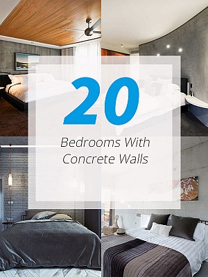 20 ایده طراحی داخلی اتاق خواب با دیوار بتنی