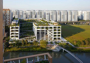 طراحی پلی کلینیک و سرای محله سنگاپور با تراس های سبز