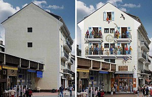 نقاشی های دیواری که شهر فرانسوی خسته کننده را هیجان انگیز کرد
