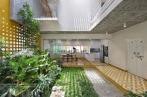 باغی در قلب معماری داخلی ساختمان مسکونی