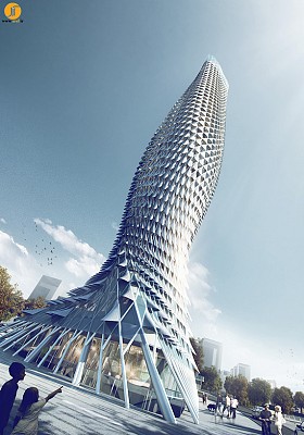 طراحی برج RMJM با کانسپت فرم ماهی