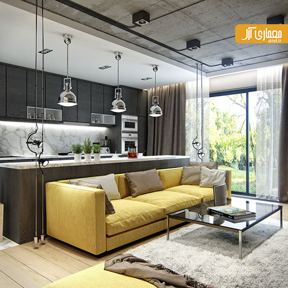 بررسی طراحی داخلی 3 آپارتمان مدرن با سقف بتنی و کفپوش های چوبی