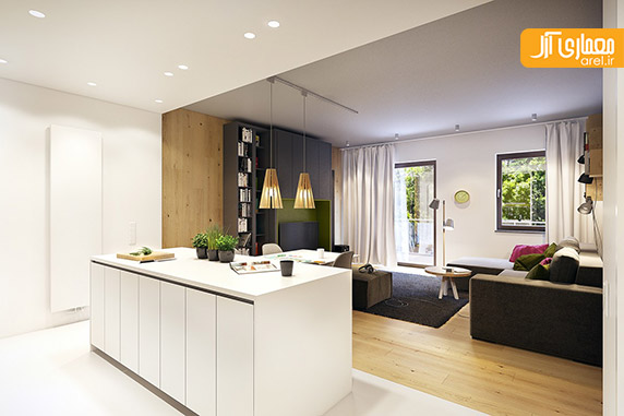 طراحی داخلی آپارتمان،رنگ سبز در دکوراسیون منزل