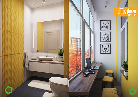 طراحی داخلی منزل، رنگ زرد در طراحی داخلی