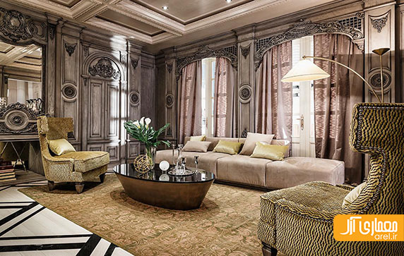 طراحی داخلی 2 آپارتمان لوکس و لاکچری به سبک نئو کلاسیک