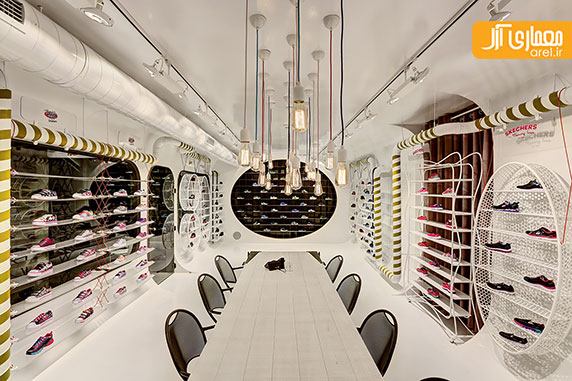 طراحی داخلی شعبه ی استانبول فروشگاه کفش اسکچرز