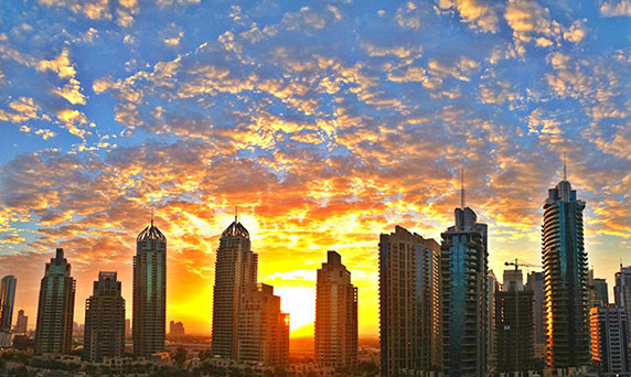 طلوع خورشید در دوبی