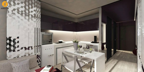 طراحی داخلی 2 آپارتمان کوچک با مساحت زیر30  متر مربع