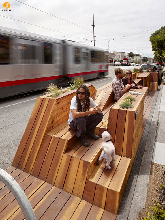  طراحی مبلمان شهری به همراه پارکینگی برای دوچرخه ها