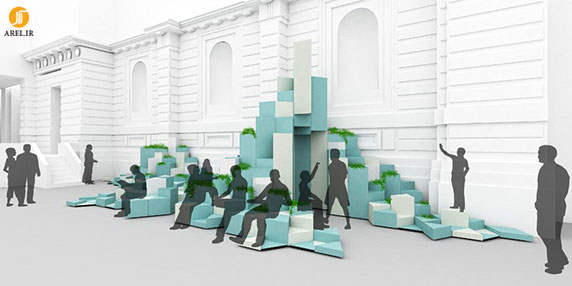مبلمان خلاقانه : طراحی مبلمان شهری با  سرامیک