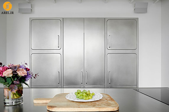 طراحی داخلی آشپزخانه از جنس استیل