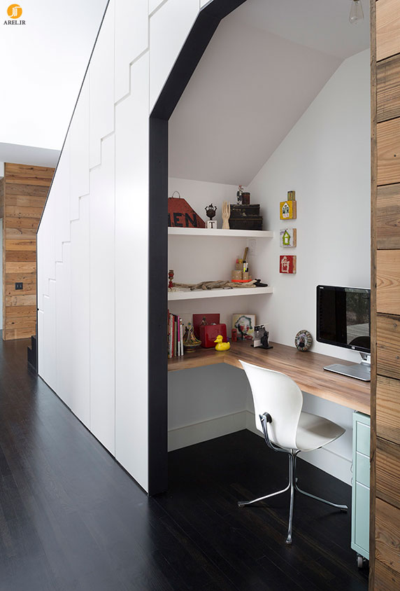 طراحی دفتر کار برای فضای زیر پله خانه