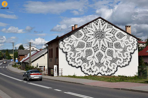 طراحی نمای ساختمان با نقاشی خیابانی