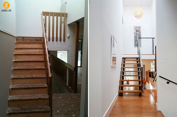 قبل و بعد دکوراسیون داخلی منزل و استفاده از هنر ترکیب رنگ ها