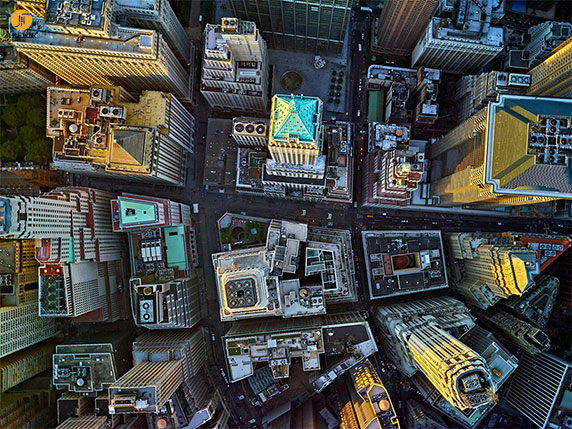 دیافراگم : عکاسی هوایی از ساختمان های شهر های نیویورک و لس آنجلس