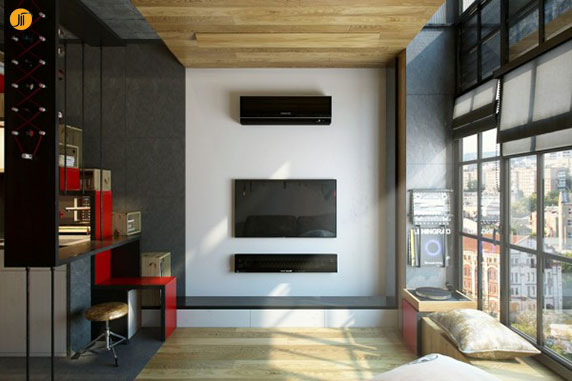 طراحی داخلی آپارتمان کوچک با مساحت 18 متر مربع