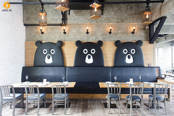 طراحی و دکوراسیون داخلی رستوران با نام ویلای خرس