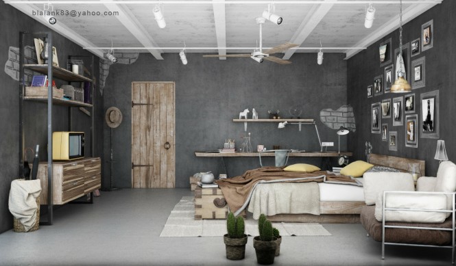 طراحی دکوراسیون داخلی اتاق خواب: با رویکرد استفاده از المان های صنعتی