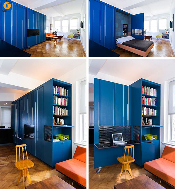 طراحی داخلی آپارتمان کوچک با استفاده از لوازم کم جا