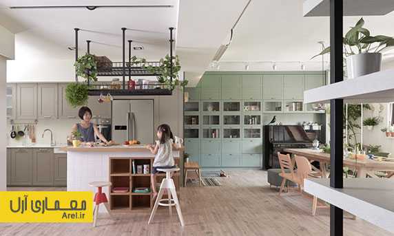 طراحی داخلی آپارتمانی در تایوان به همراه فضایی برای بازی بچه ها