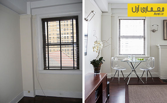 قبل و بعد طراحی و بازسازی آپارتمانی در نیویورک