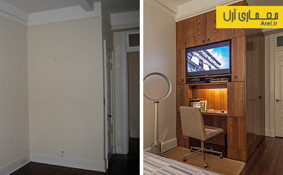 قبل و بعد طراحی و بازسازی آپارتمانی در نیویورک