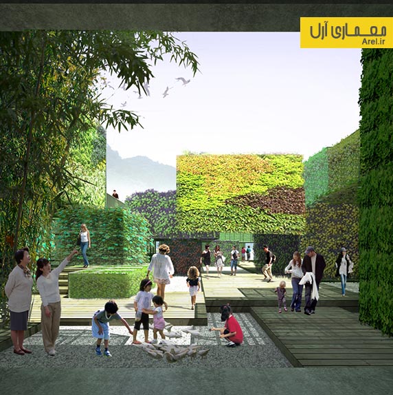 معماری منظر: محوطه سازی با احجام پوشیده شده از گیاه معماری منظر: محوطه سازی با احجام پوشیده شده از گیاه
