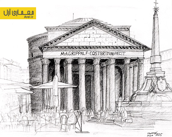 نمای رومی، نمای کلاسیک، اسکیس ساختمان کلاسیک