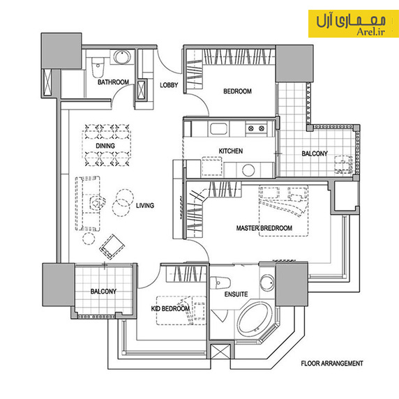 طراحی داخلی خانه توسط استودیو Archlin