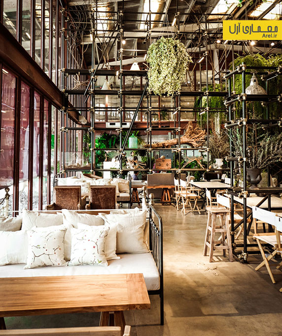 طراحی داخلی رستوران سبز ویواریوم در بانکوک