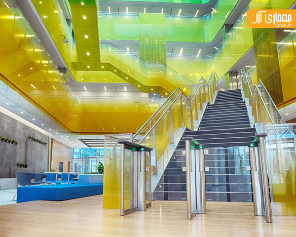 رنگ های پر انرژی، پیشتاز در طراحی داخلی دفتر کار مایکروسافت  