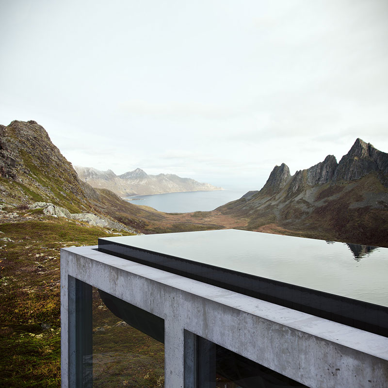 معماری ویلایی در نروژ با استخر روی بام