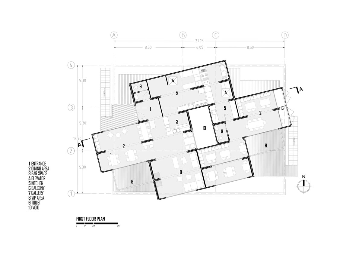 طراحی رستوران مکعب در بام تهران