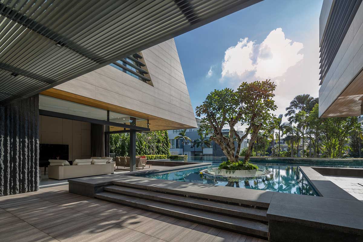 طراحی محوطه ویلای لوکس تابستانی