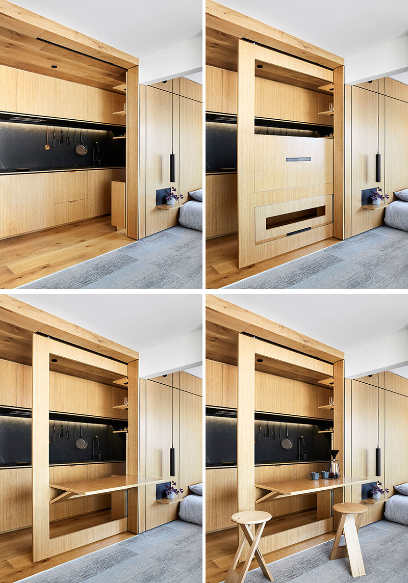 طراحی خلاقانه کابینت آشپزخانه -آپارتمان کوچک