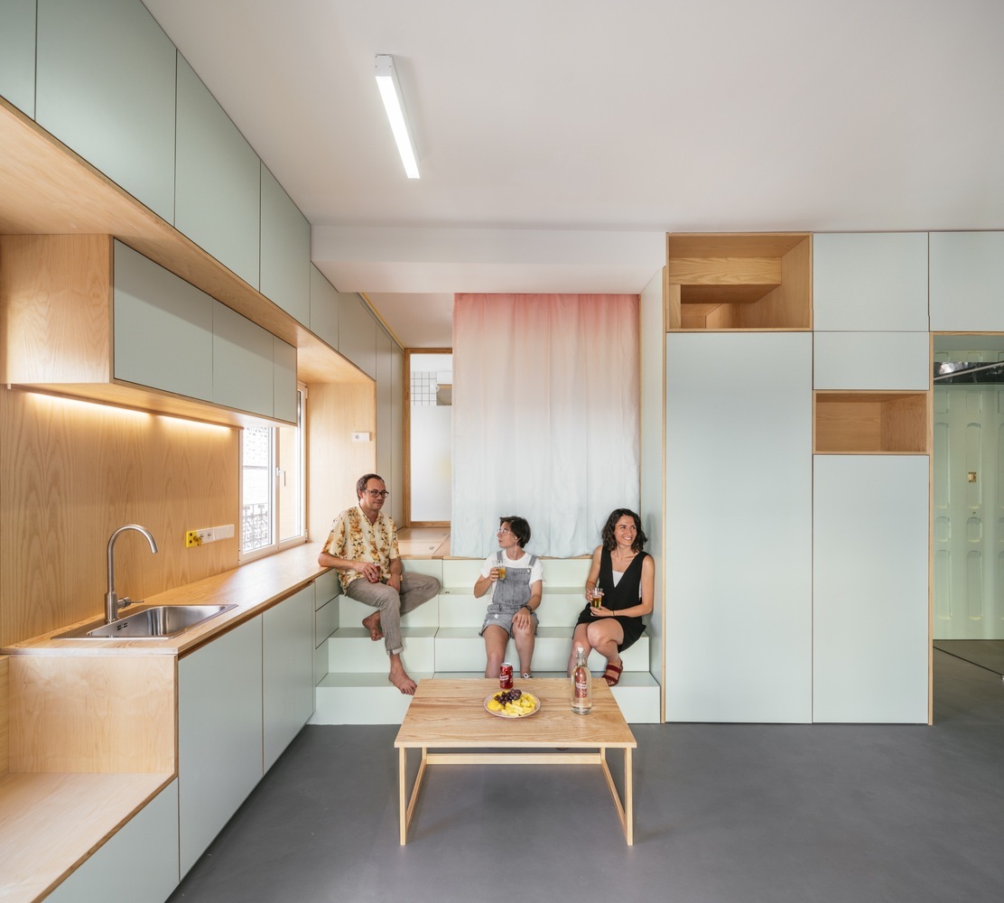 پلان و طراحی داخلی آپارتمان  زیر 50 متر