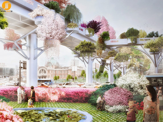 طراحی باغ معلق بر روی بزرگراه،MVRDV، کره جنوبی طراحی باغ معلق بر روی بزرگراه،MVRDV، کره جنوبی