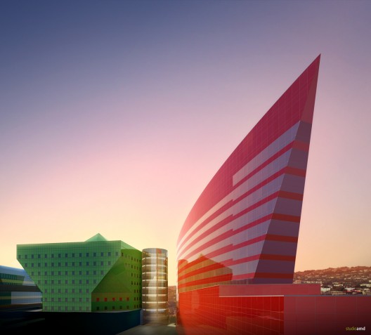 ساختمان قرمز از معماران Pelli Clarke Pelli