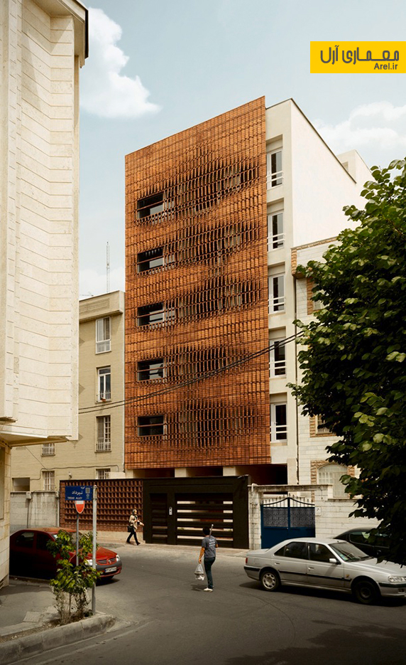 معماری ساختمان مسکونی آجرپوش شهرک اکباتان
